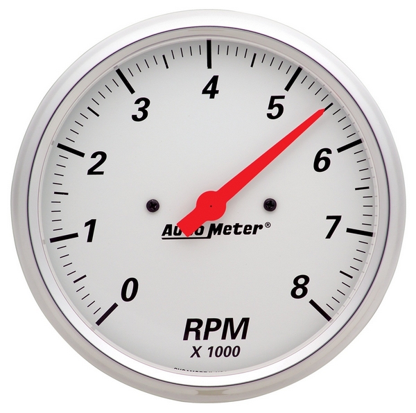 5" IN-DASH TACHOMETER, 0-8,000 RPM, ARCTIC WHITE